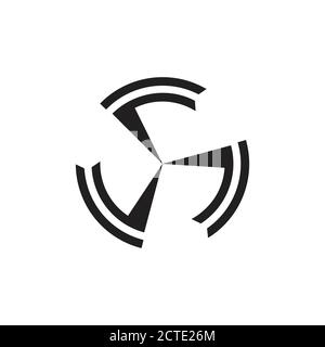circle simple geometric turbine arrow logo vector Stock Vector