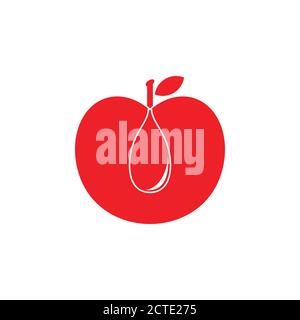 apple sweet juice simple logo vector Stock Vector