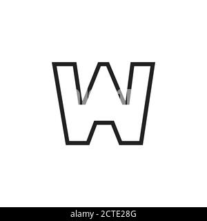 letter w thin lines art modern design logo vector Stock Vector