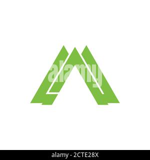 letter m mountain triangle geometric logo vector Stock Vector