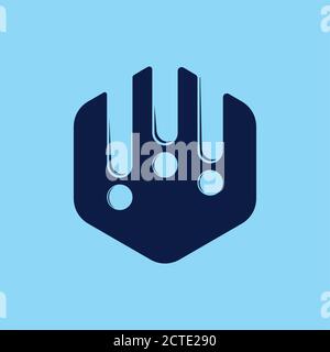 simple rain drop hexagonal logo vector Stock Vector