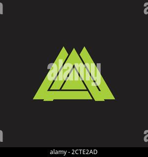 letter m mountain triangle geometric logo vector Stock Vector