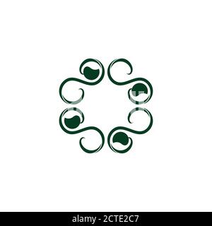 swirl spiral leaf curves design logo vector Stock Vector