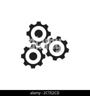 three cog machine symbol logo vector Stock Vector