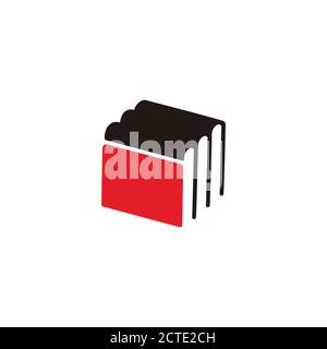 simple geometric book stack clear design symbol logo vector Stock Vector