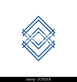linked frame geometric lines art vector Stock Vector