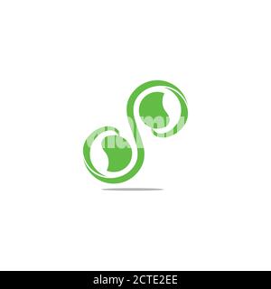 infinity eco leaf life symbol curves loop design vector Stock Vector