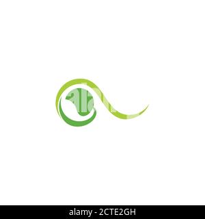 green vegetables geometric curves decoration logo vector Stock Vector