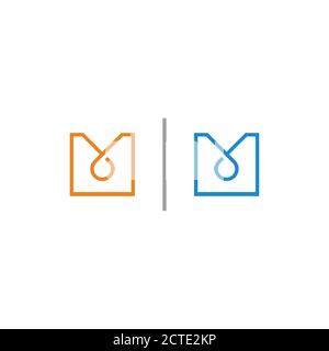 letter m simple infinity line concept logo vector Stock Vector