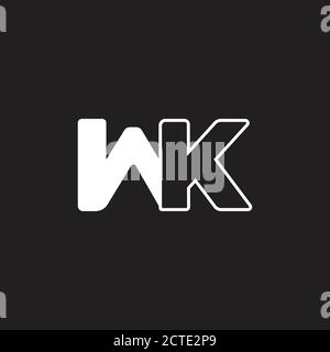 letter wk simple linked geometric logo vector Stock Vector