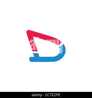 letter D simple arrow geometric line logo vector Stock Vector