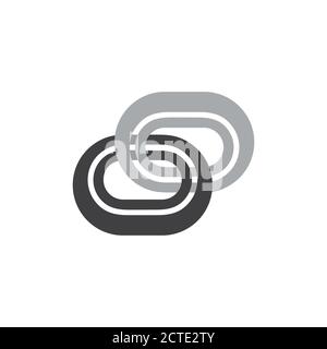 linked stripes chain symbol logo vector Stock Vector