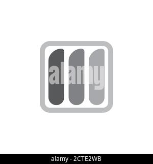 three stripes square gradient logo vector Stock Vector