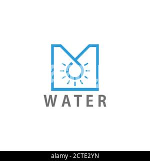 letter m water drop shape abstract infinity line logo vector Stock Vector