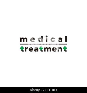 text medical treatment plus symbol decoration vector Stock Vector