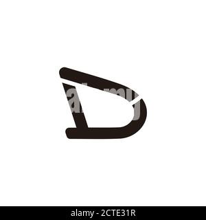 abstract letter ld slice design simple flat geometric line logo vector ...