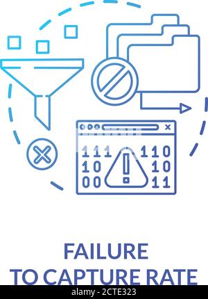 Failure to capture rate concept icon Stock Vector