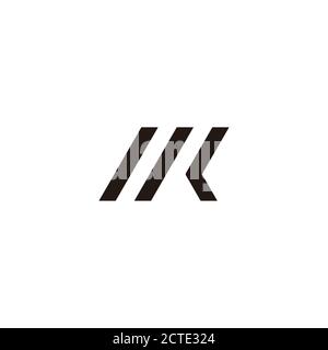 letter mk stripes motion arrow simple geometric logo vector Stock Vector