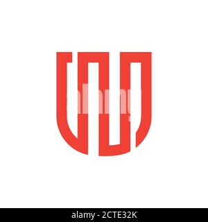 letter un simple geometric line logo vector Stock Vector