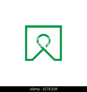 simple infinity mountain line geometric symbol logo vector Stock Vector
