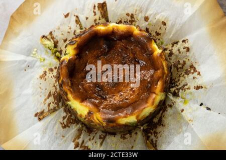 Matcha basque burnt cheesecake Stock Photo