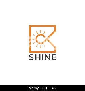 abstract letter ck shine bulb design logo vector Stock Vector