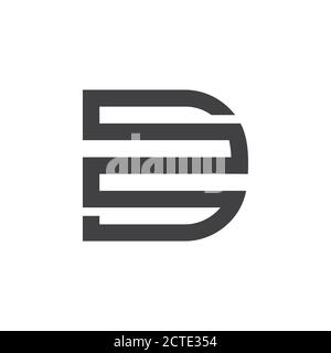 letter d3 simple geometric line logo vector Stock Vector