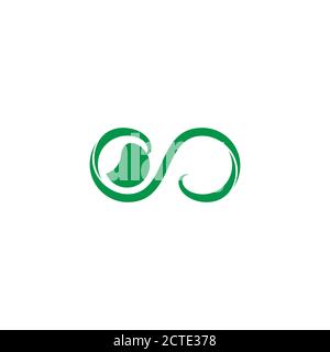 swirl motion leaf tree natural symbol logo vector Stock Vector