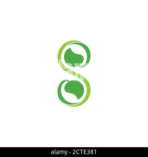 letter s swirl spiral leaf infinity symbol logo vector Stock Vector