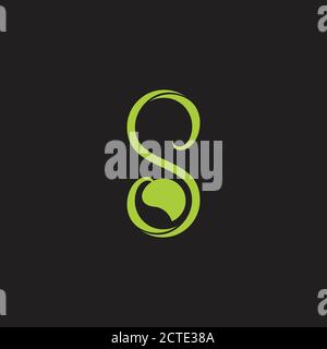 curves geometric leaf letter s logo vector Stock Vector