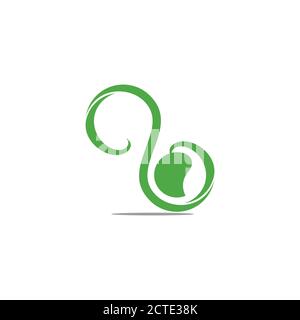 swirl motion leaf tree natural symbol logo vector Stock Vector