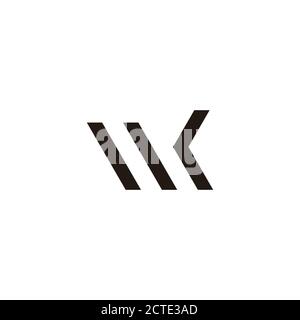 letter mk stripes simple geometric logo vector Stock Vector