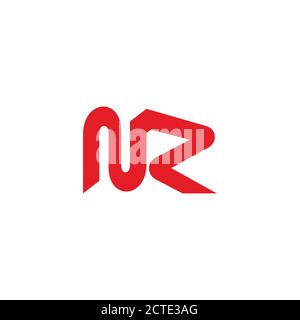 abstract letter nr triangle simple linked geometric logo vector Stock Vector