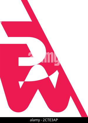 abstract letter dw slice linked logo vector Stock Vector
