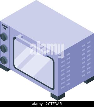 Cafe convection oven icon, isometric style Stock Vector