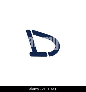 abstract letter ld slice design simple flat geometric line logo vector ...
