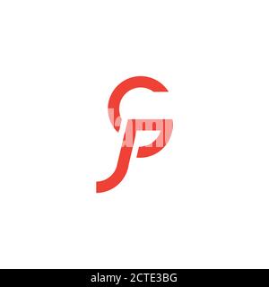 letter gp simple geometric line logo vector Stock Vector