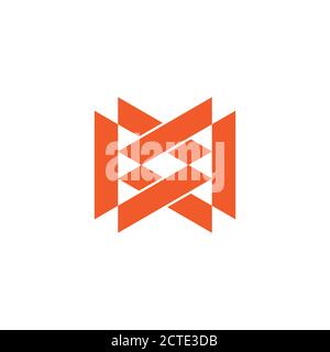 letter mw linked triangle geometric logo vector Stock Vector