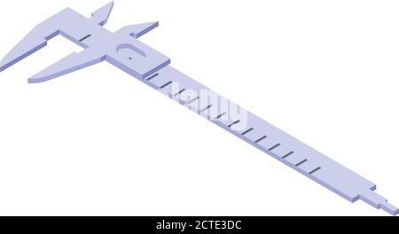 Steel caliper icon, isometric style Stock Vector