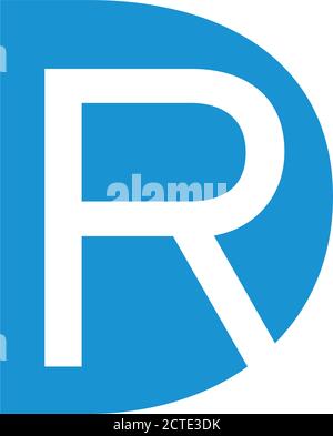 letter dr simple negative space design vector Stock Vector
