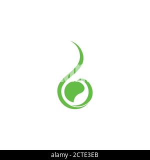letter b motion leaf tree symbol logo vector Stock Vector