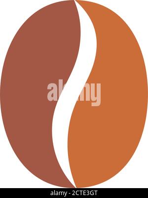 simple curves coffee bean symbol logo vector Stock Vector