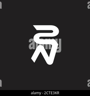 abstract letter rn linked lines simple geometric logo vector Stock Vector