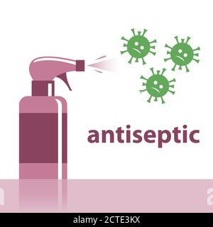Antiseptic against coronavirus infection. Stock Vector
