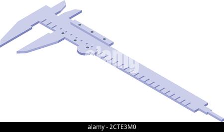 Metal caliper icon, isometric style Stock Vector
