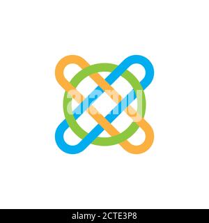 letter xo linked line art logo vector Stock Vector