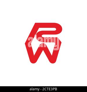 letter rw infinity geometric line symbol logo vector Stock Vector