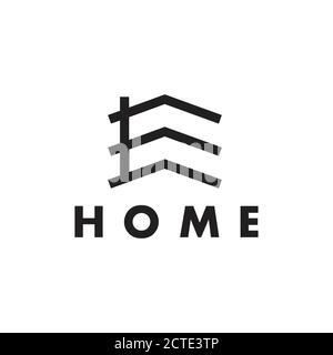 letter e roof home geometric line logo vector Stock Vector