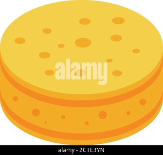 Round sponge icon, isometric style Stock Vector