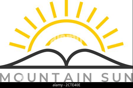 symbol of mountain sun rays geometric design vector Stock Vector